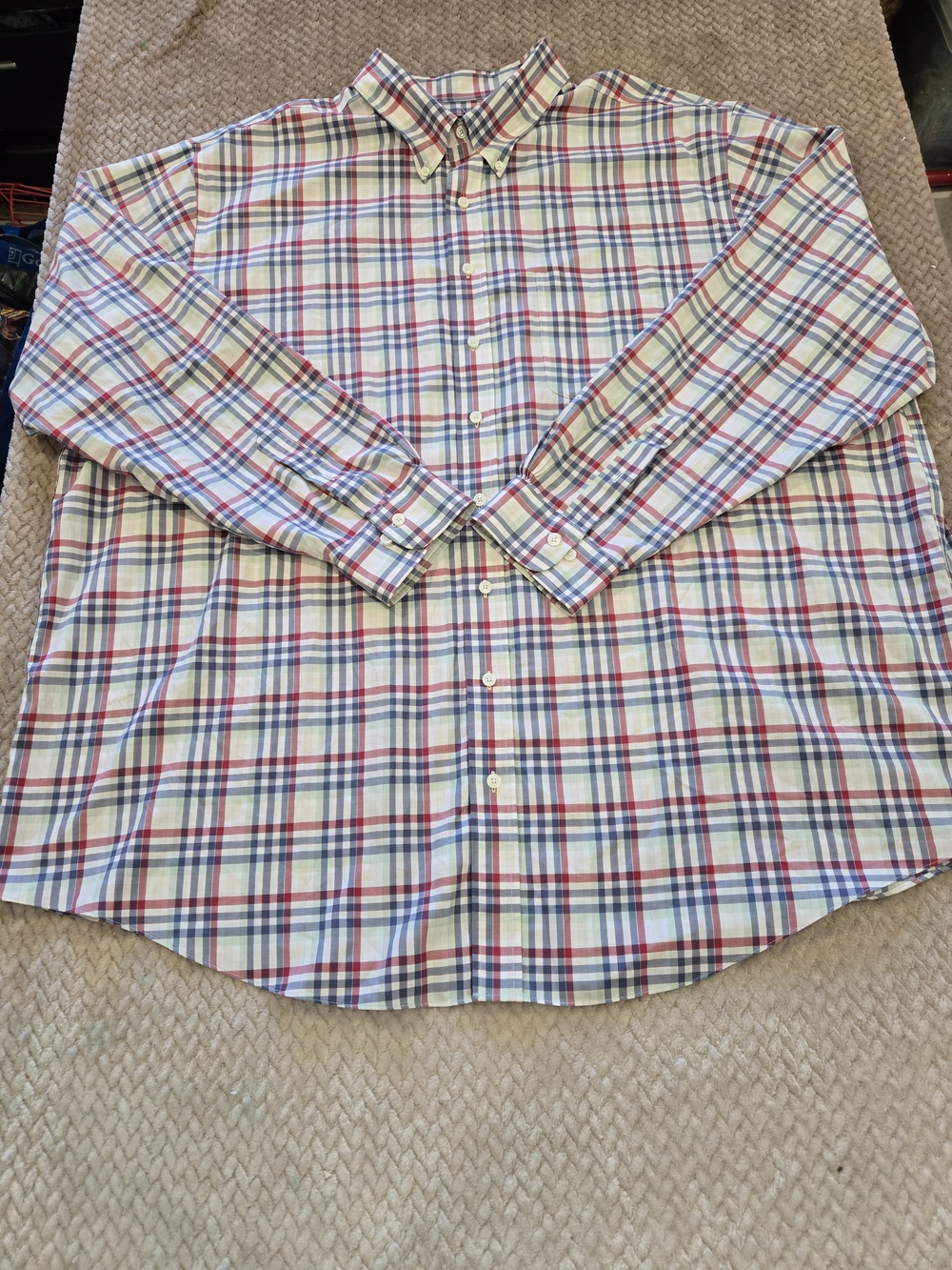Brooks Brothers 3XLT Men’s Plaid Supima Cotton Non-Iron Button Down Shirt